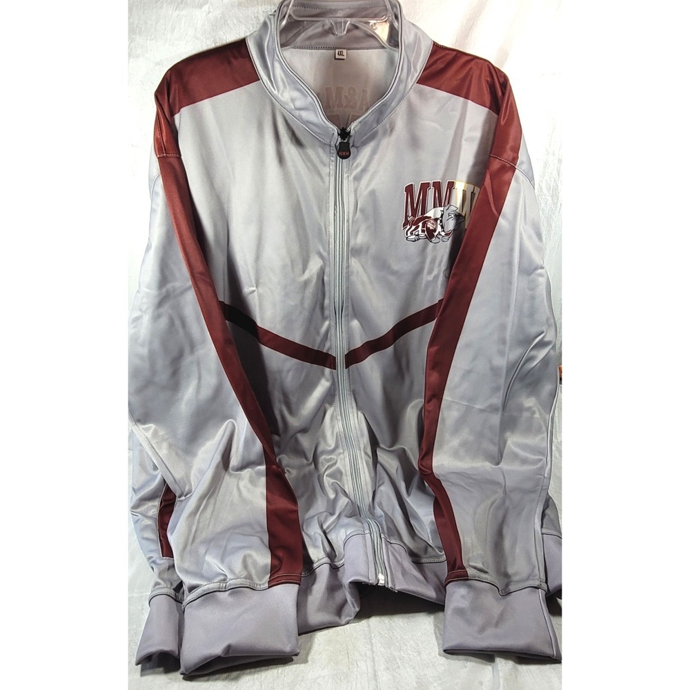 Alabama A&M University Marching Band Polyester Track Jacket - Gray/Maroon - 4XL